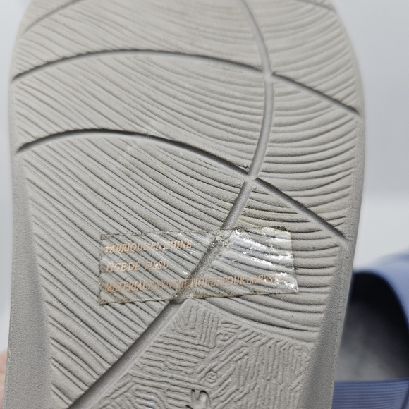 Clarks Cloud Steppers blue and white stretchy slip on shoes 7.5M - Picture 9 of 11